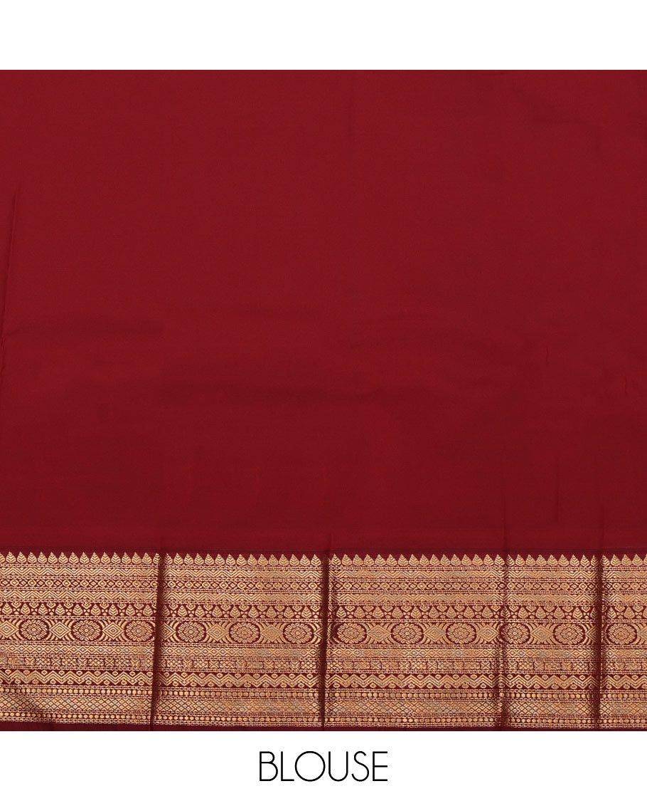 Blue Budget Silk Saree, Beautified with Zari Buttas All Over Its Body, Complemented by a Contrast Traditional Zari Design Border, Intricately Designed Pallu, and Paired with a Contrast Blouse