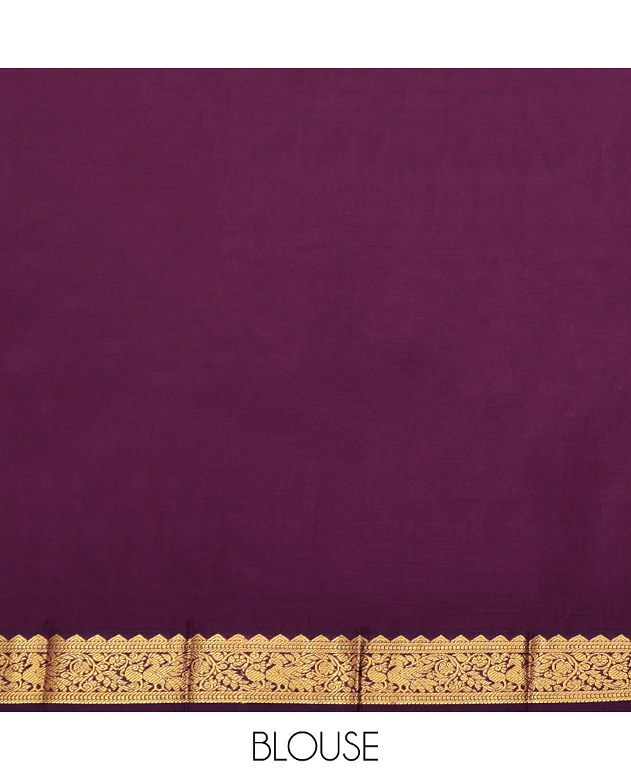 Green Budget Silk Saree, Finely Crafted with Zari Buttas and Stripes, Complemented by a Contrast Traditional Zari Border, Grand Pallu, and a Contrast Blouse
