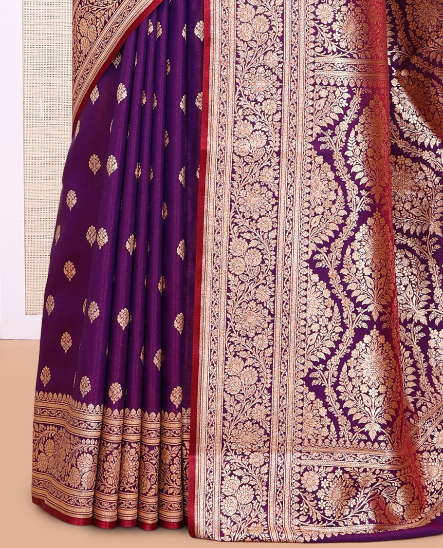 Purple Banaras Nylon Saree