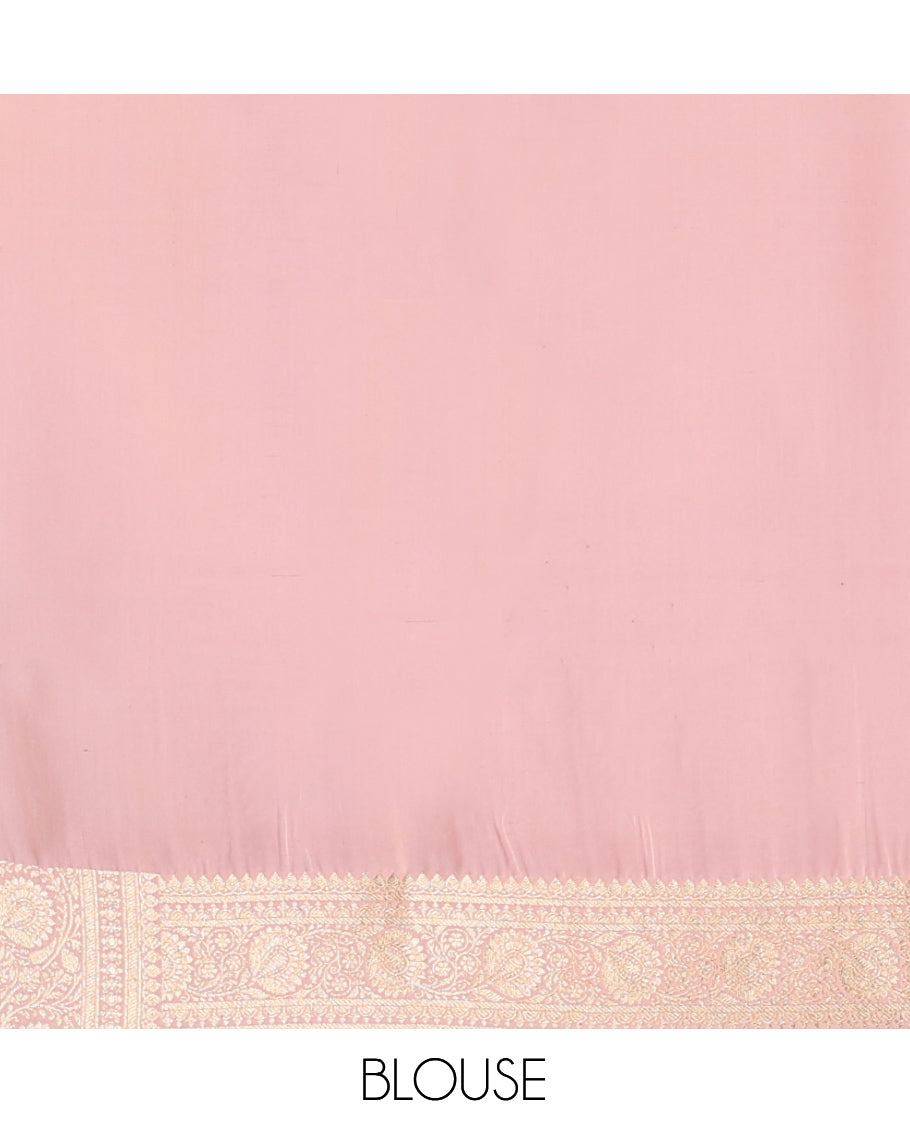 Pink Semi-Banaras Nylon Saree