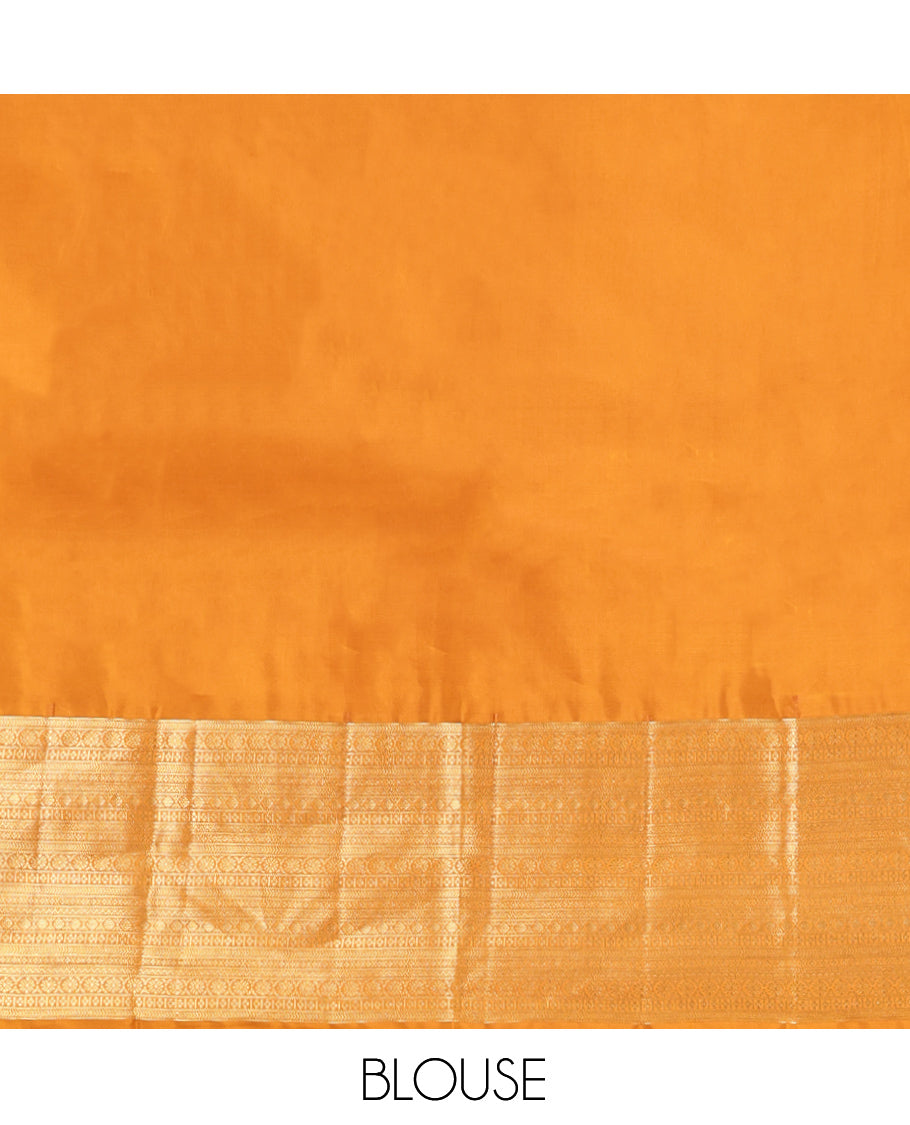 Yellow Vasundhara Lite-Silk Mix Saree, Woven with Zari Buttas, a Traditional Zari Border, Grand Pallu, and a Matching Blouse
