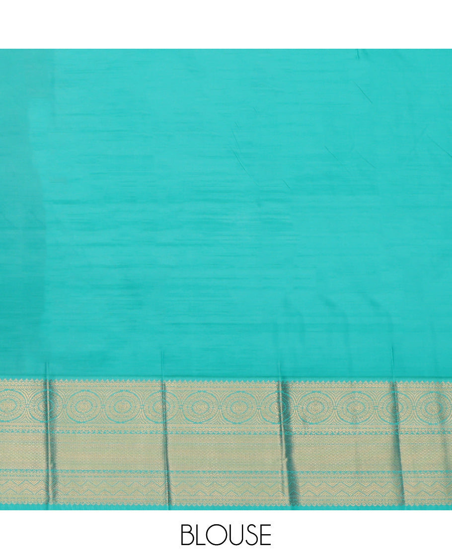 Orange Budget Silk Saree, Mesmerized with Zari Buttas, a Contrast Traditional Zari Border, Intricate Pallu, and a Contrast Blouse