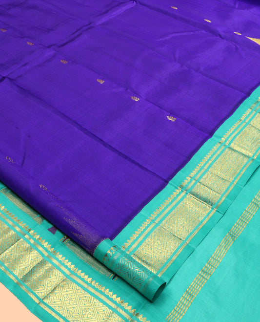 Violet Woven Kanchipuram Silk Saree