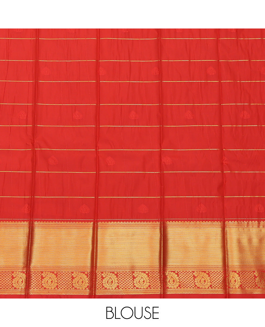 Blue Traditional Zari Design Border Budget Silk Saree