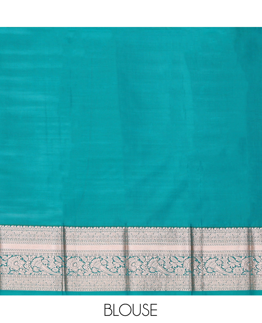 Violet Budget Silk Saree, Embellished with Jacquard Design, Complemented by Traditional Zari Border, a Contrast Grand Pallu and a Contrast Blouse