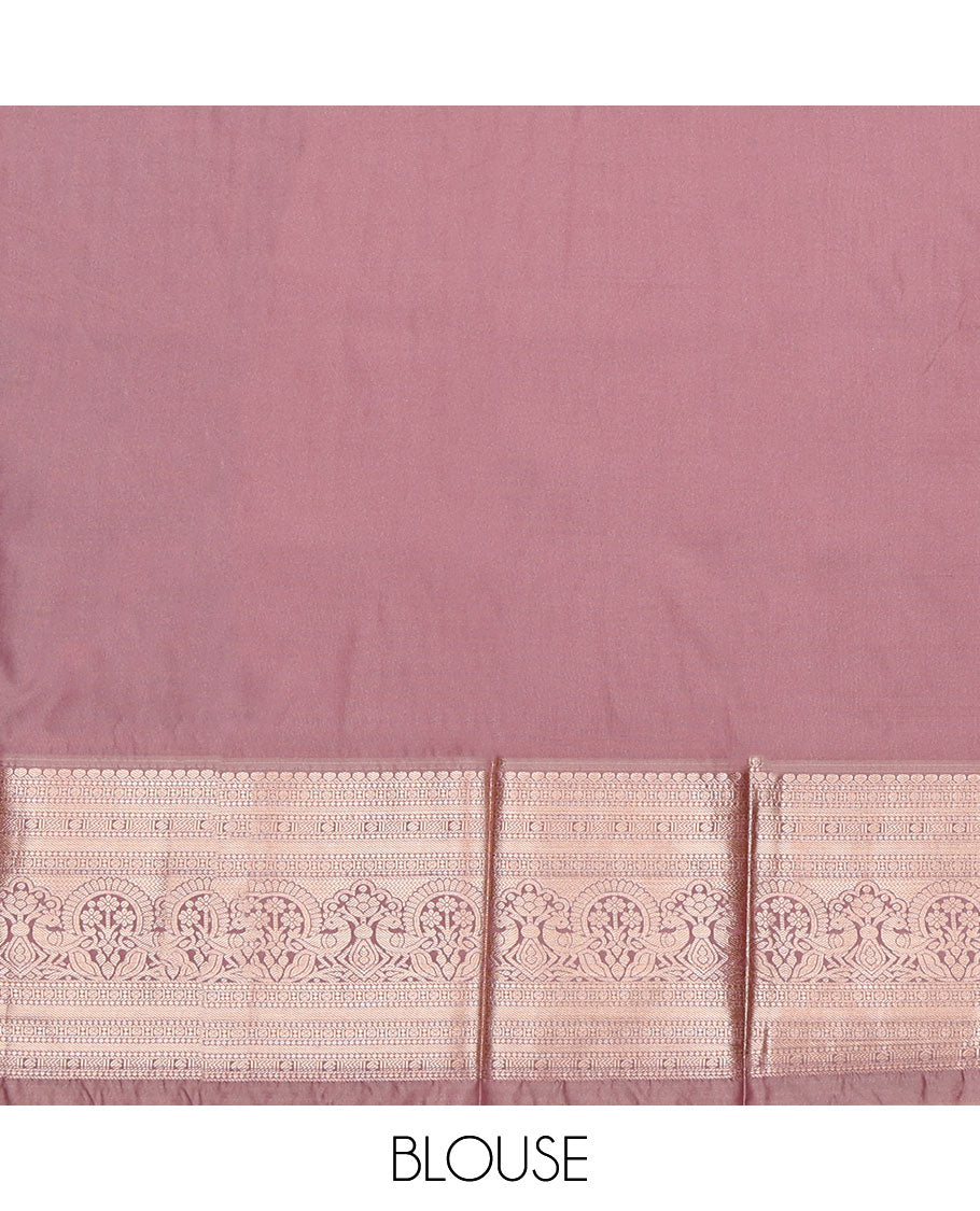 Blue Budget Silk Saree, Accentuated with Zari Buttas, Complemented by a Contrast Traditional Zari Border, Pallu of Intricate Designs, and a Contrast Blouse