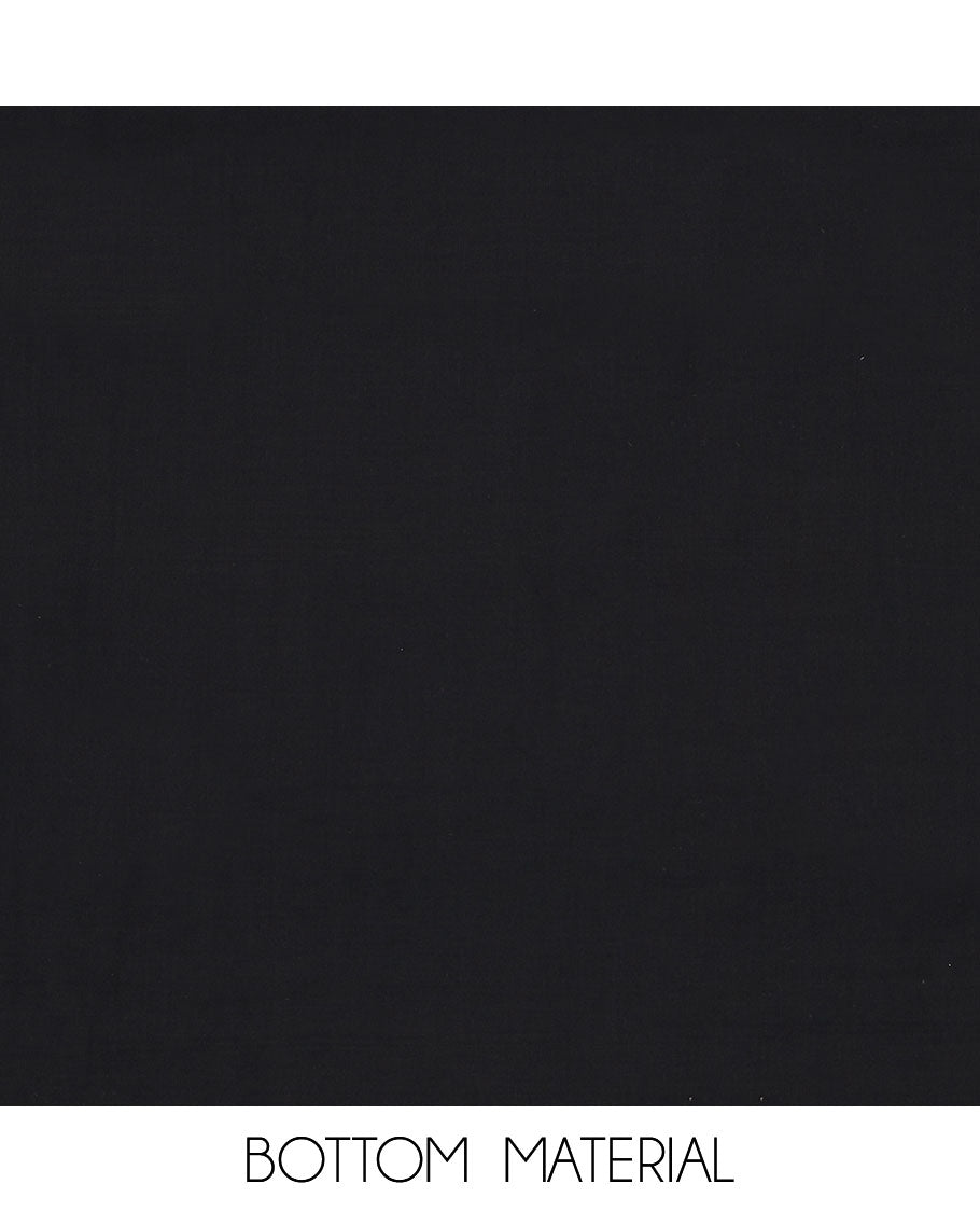 White material churidar set, floral with mirror embroidered top, contrast plain bottom, and kota chex dupatta of floral motifs embroidery, and lace work