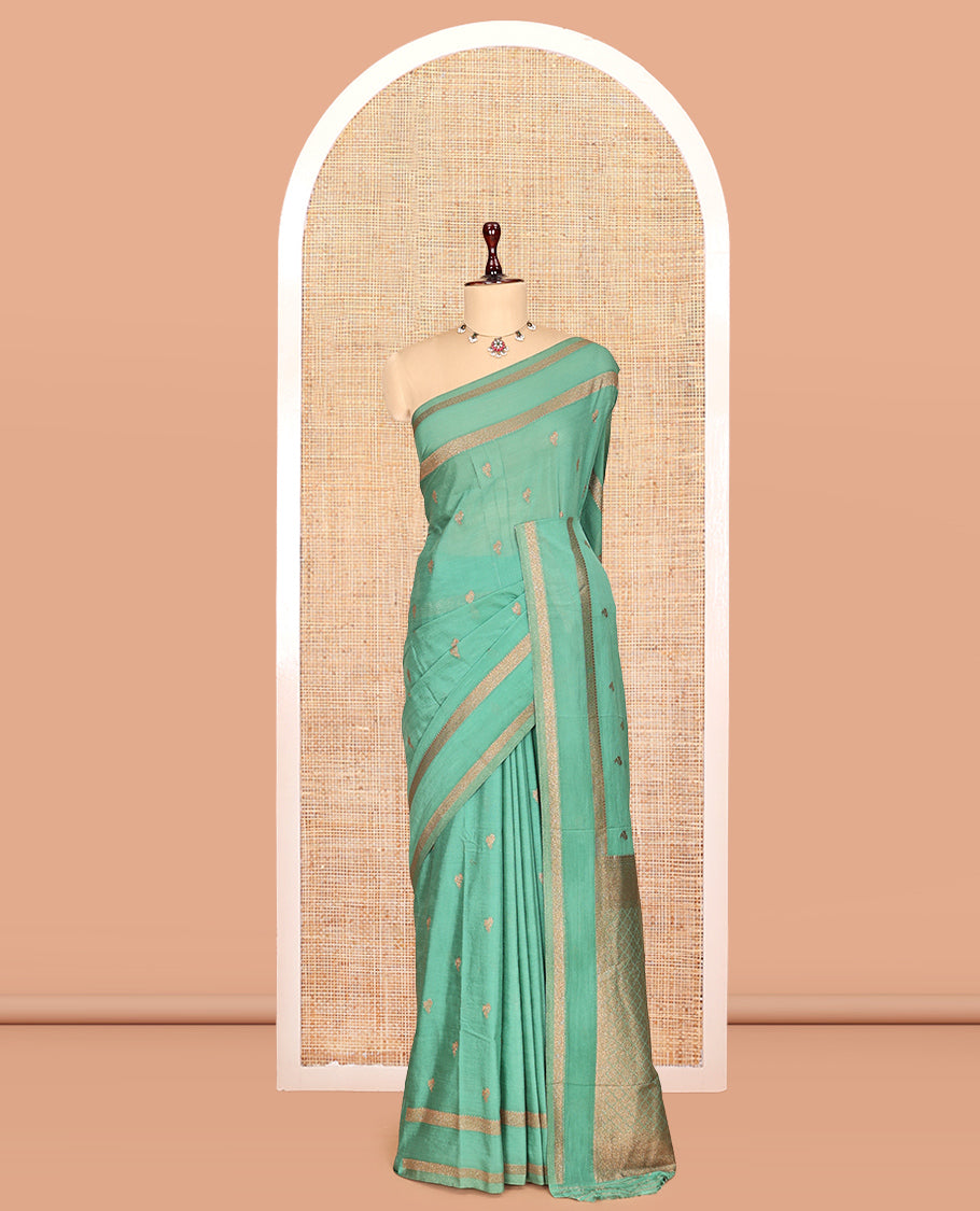 Green Fancy Crepe Saree