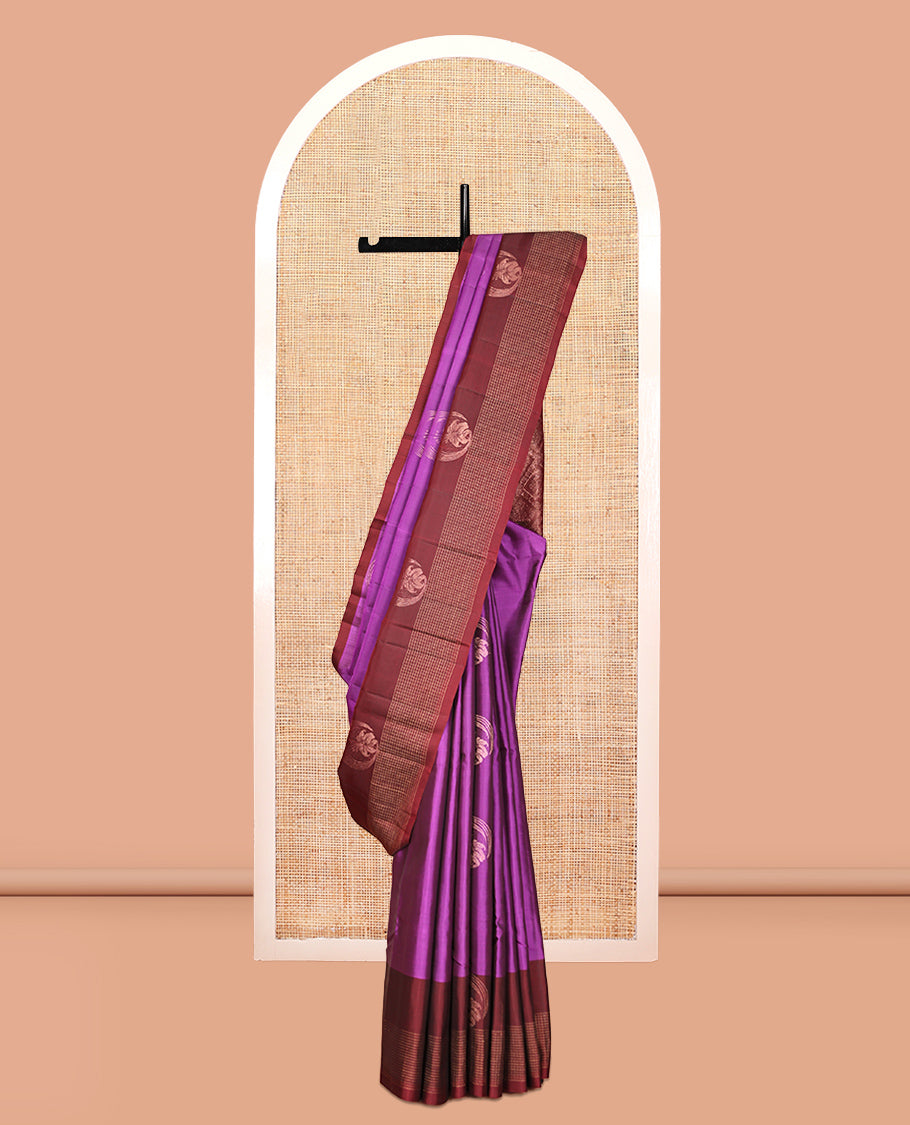 Pink Zari Buttas Woven Mayuri Lite Silk Mix Saree