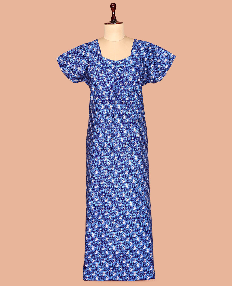 Royal Blue Cotton-Blended Nighty