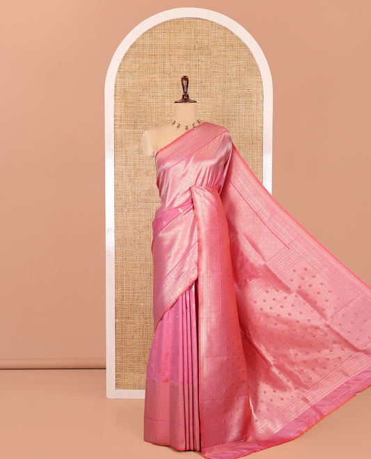 Onion Pink Elite Soft Silk Saree, Enriched with Jacquard, Buttas, Traditional Border, Grand Pallu and Matching Blouse
