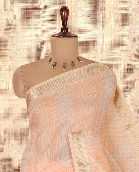 Light Sandal Linen Saree