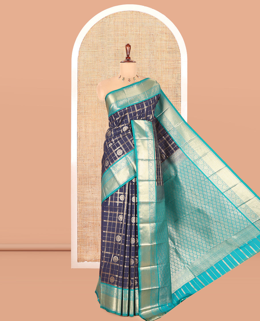 Navy Blue-Saffire Blue Budget Silk Saree