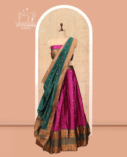 Magenta Banaras Half-Saree