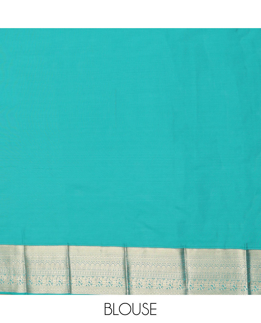 Blue Budget Silk Saree Decorated with Zari Stripes and Paisley Buttas, Highlighted with a Traditional Zari Border, Zari Elevated Jaal Pallu, and Paired with a Matching Blouse