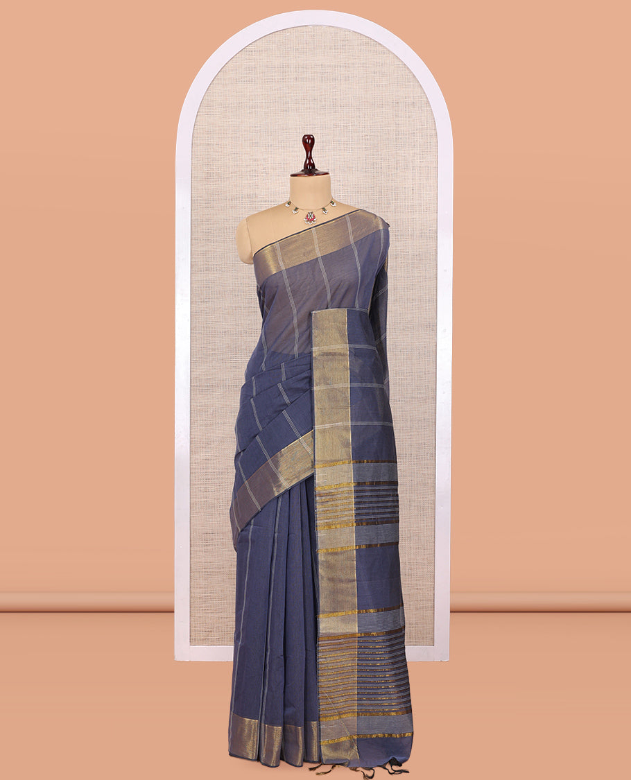 Grey Jute Cotton Saree