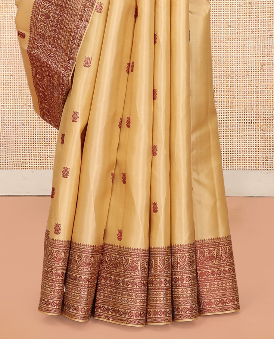Sandal Kanchipuram Silk Saree