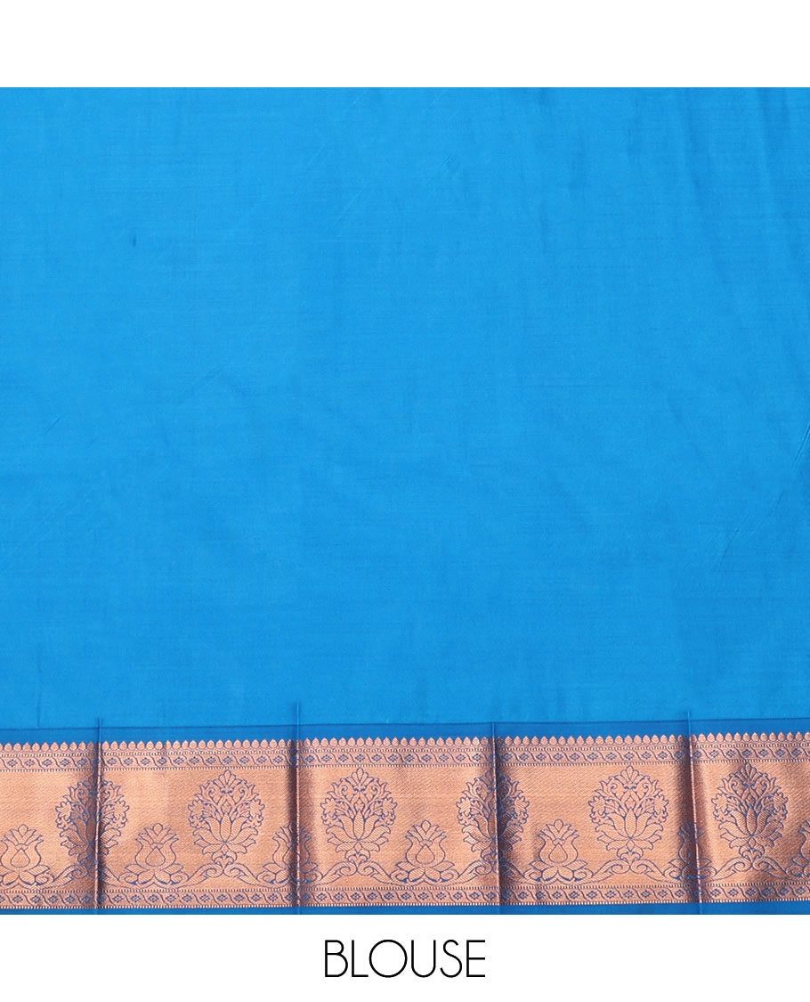 Brown Budget Silk Saree, Accentuated with Jacquard Design, Contrast Traditional Zari Border, Grand Jaal Pallu, and a Contrast Blouse