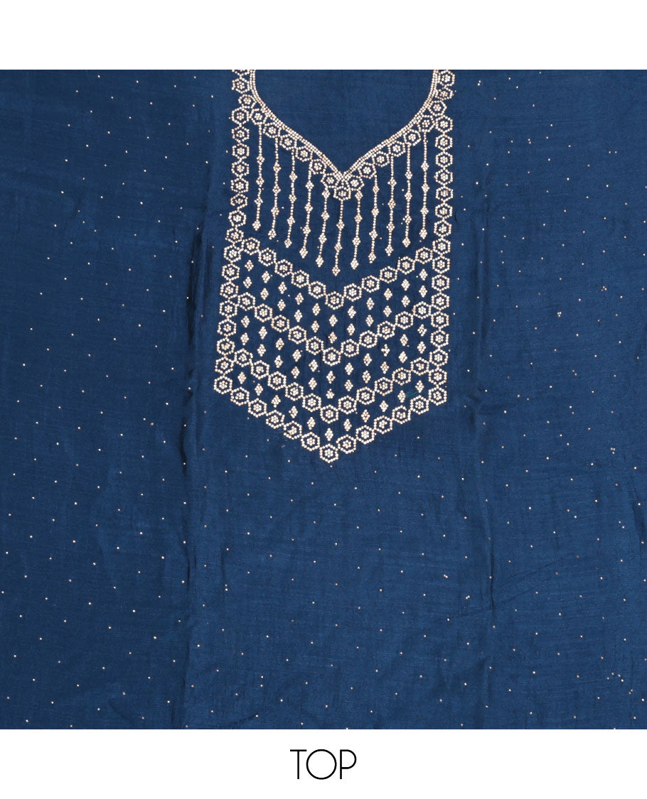 Blue Vichitra Silk Material Chudidar Set