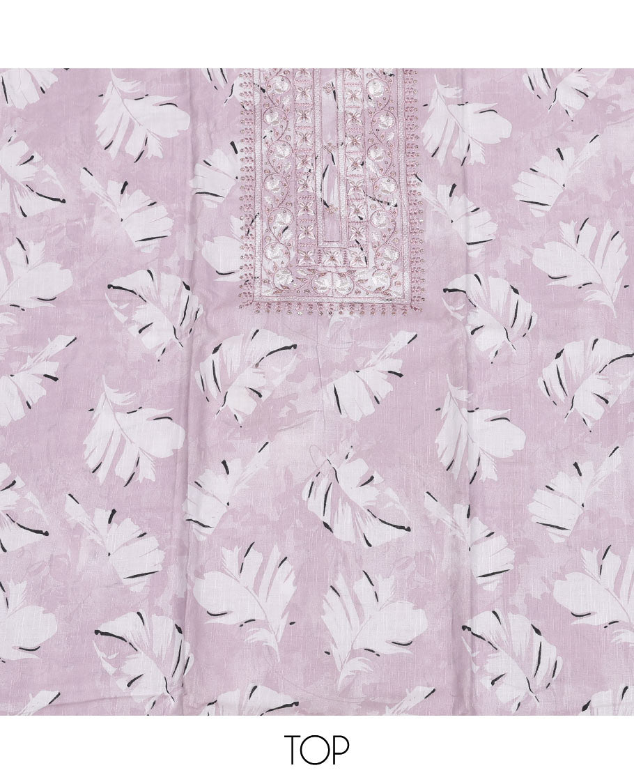Light Lavender Cotton Material Chudidar Set