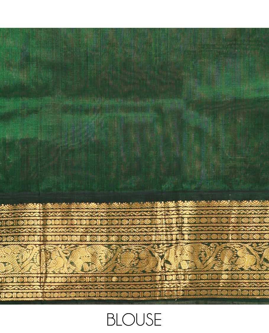 Pink Zari Buttas Kuppadam Silk Saree, a Contrast Traditional Zari Border, Intricate Pallu, a Contrast Blouse