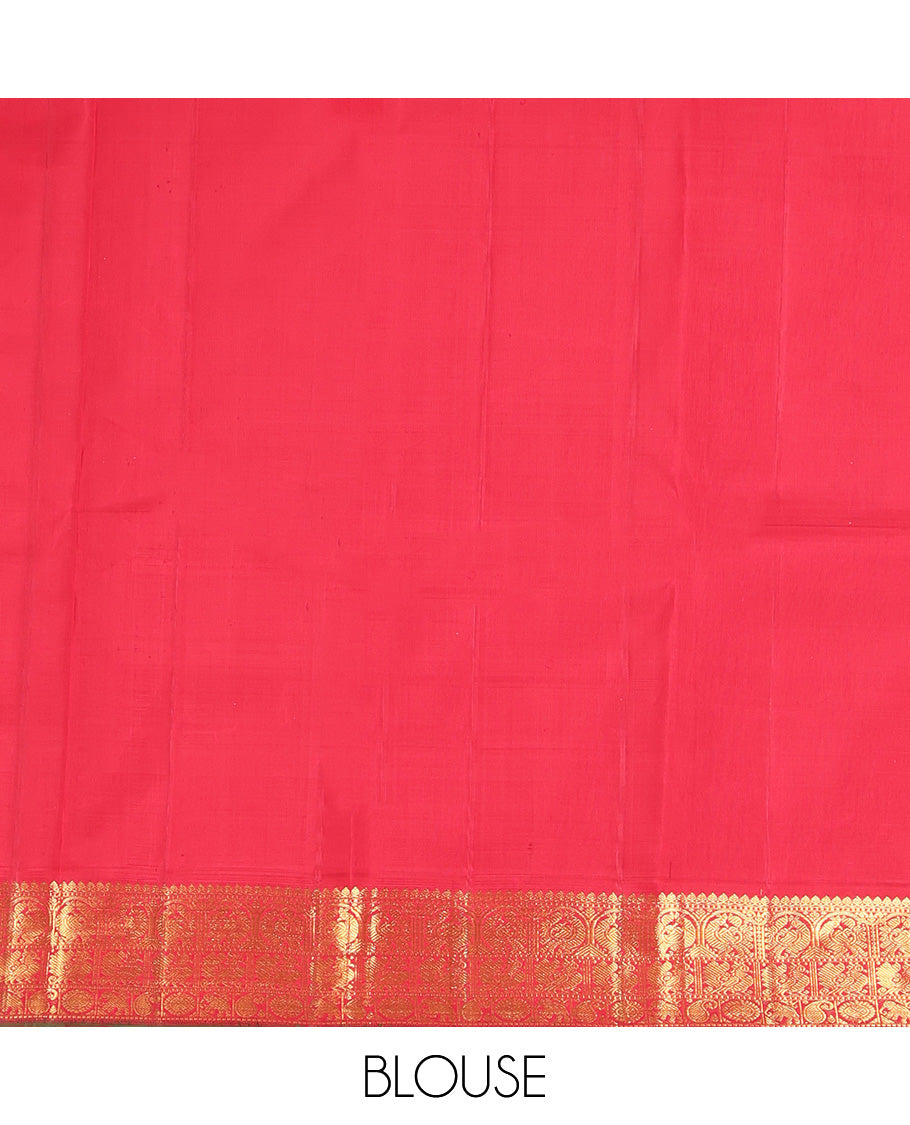 Yellow Plain Kanchipuram Silk Saree