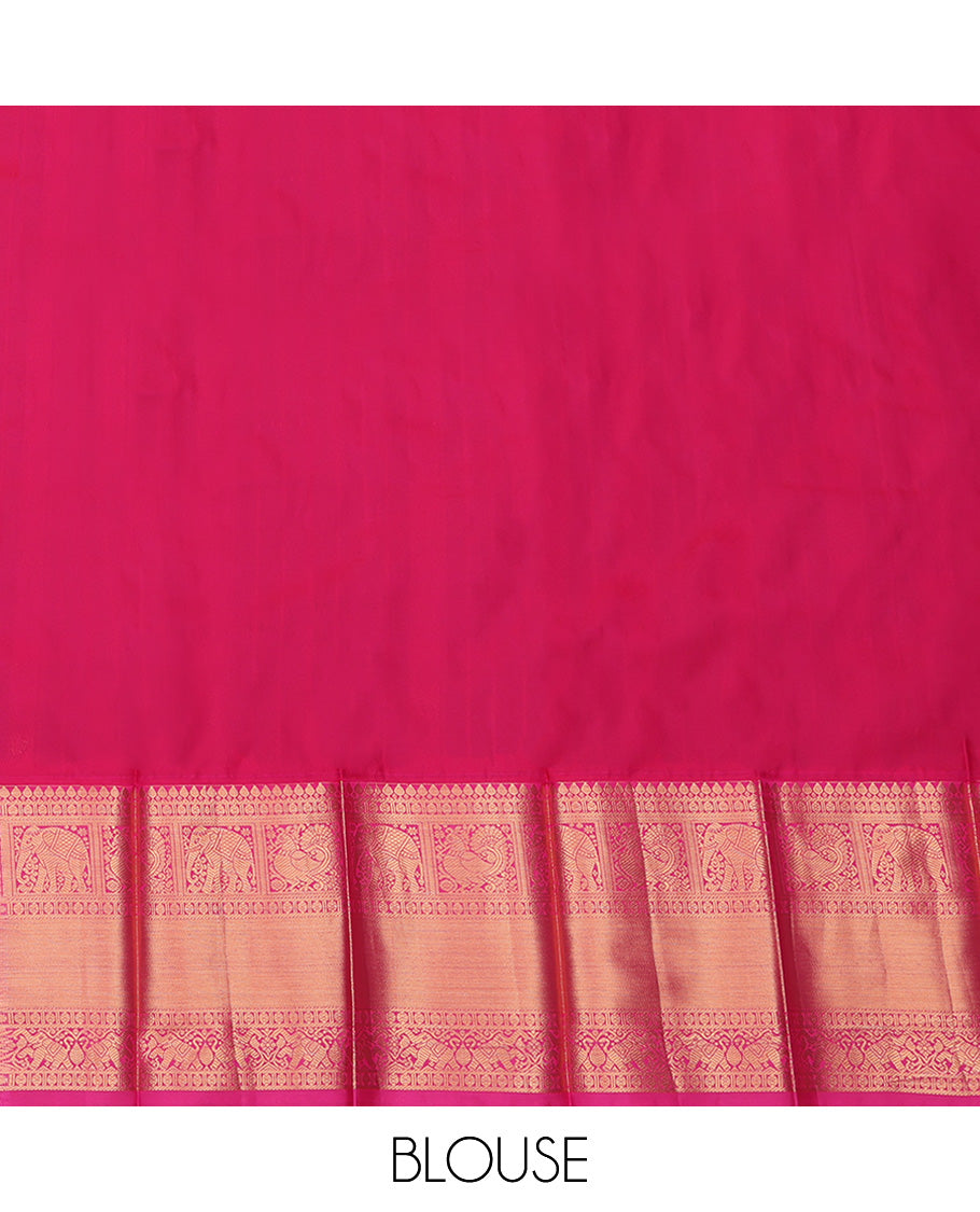 Maroon Budget Silk Saree, Mesmerized with Zari Buttas and Stripes All Over Its Body, Complemented by Contrast Traditional Zari Designs Woven Border, Grand Pallu and Paired with a Contrast Blouse