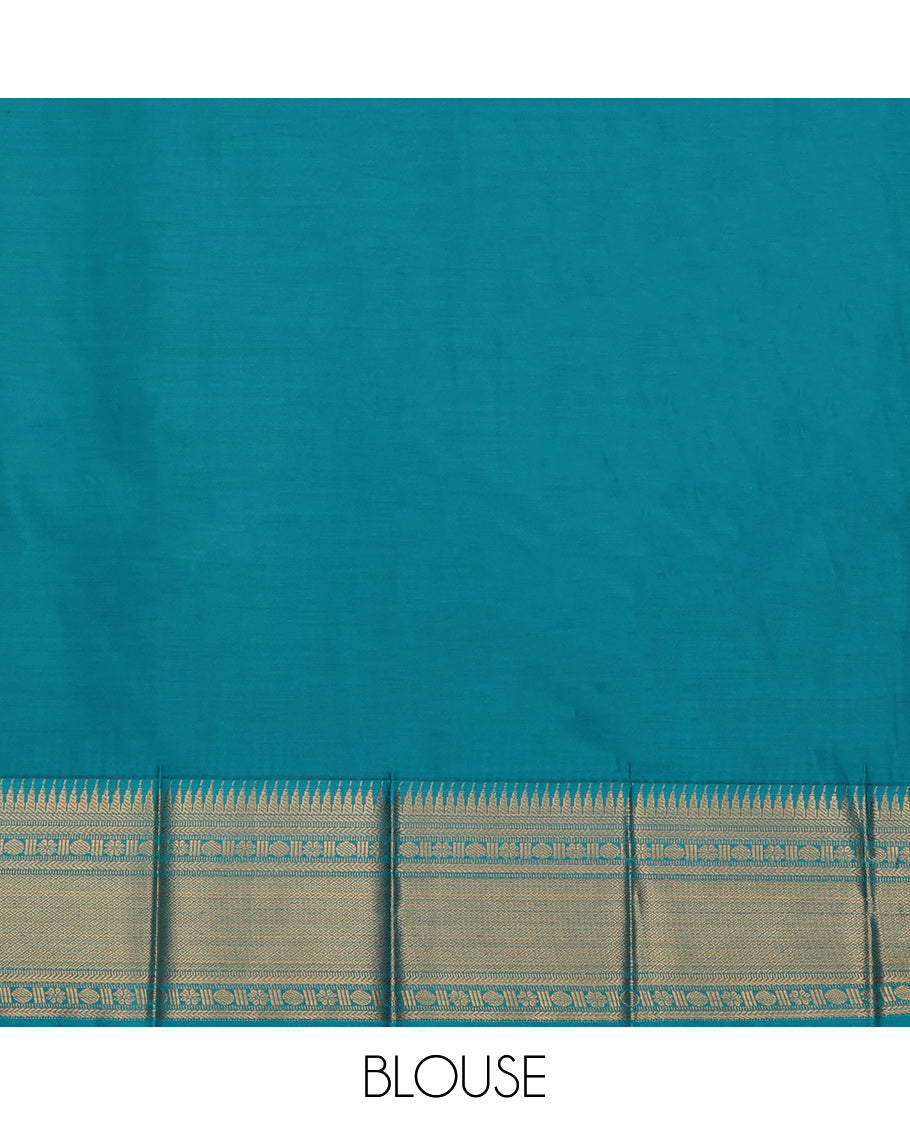 Yellow Budget Silk Saree, Woven with Zari Buttas, a Contrast Traditional Zari Border, Grand Pallu, and a Contrast Blouse
