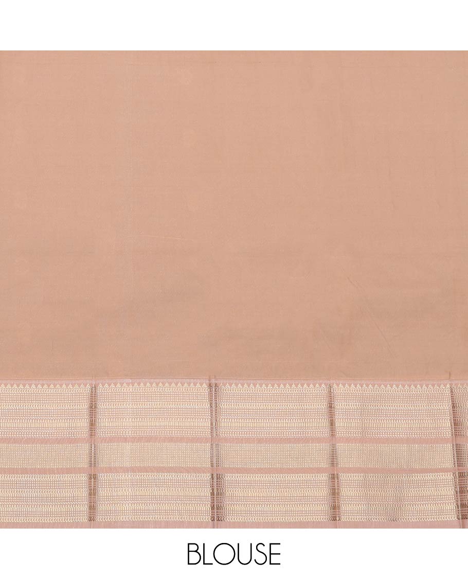 Brown Budget Silk Saree, Artfully Designed with Zari Buttas and Stripes All Over Its Body, Complemented by Contrast Traditional Zari Designs Woven Border, Grand Jaal Pallu and Paired with a Contrast Blouse