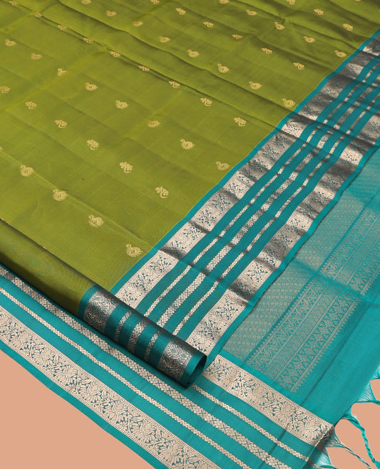 Green Mayuri Lite Silk Mix Saree