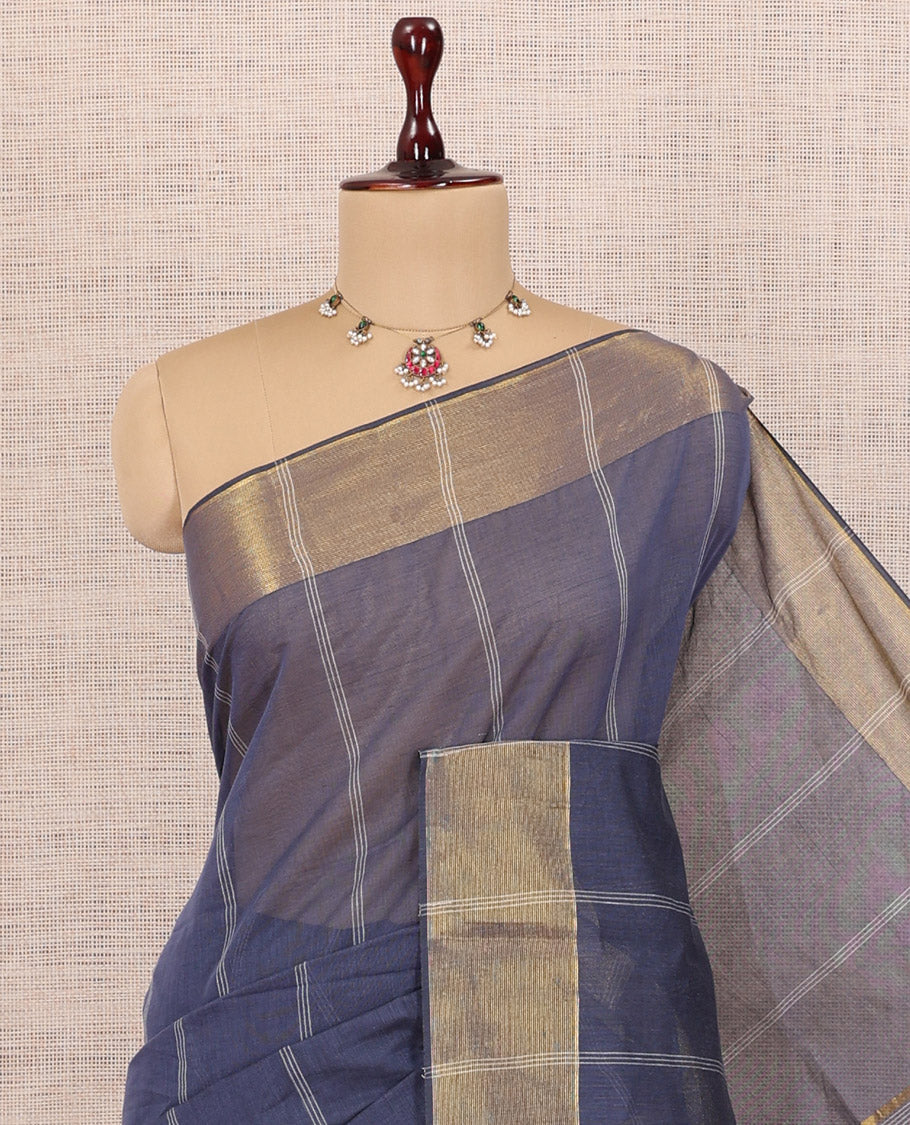 Grey Jute Cotton Saree