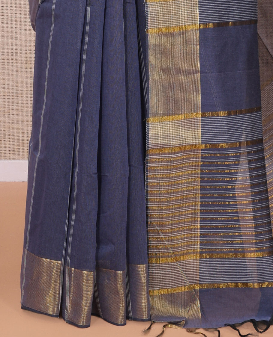 Grey Jute Cotton Saree