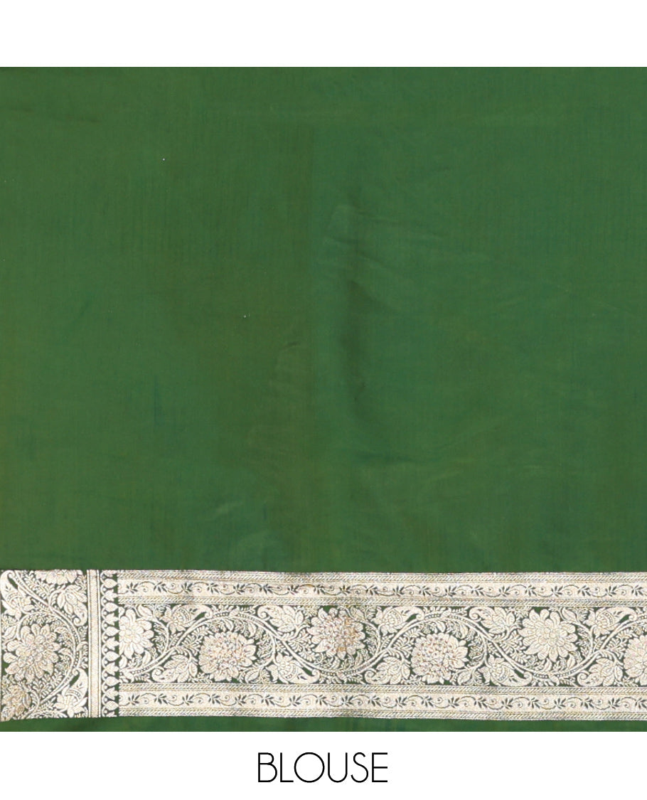 Green Semi-Banaras Silk Saree