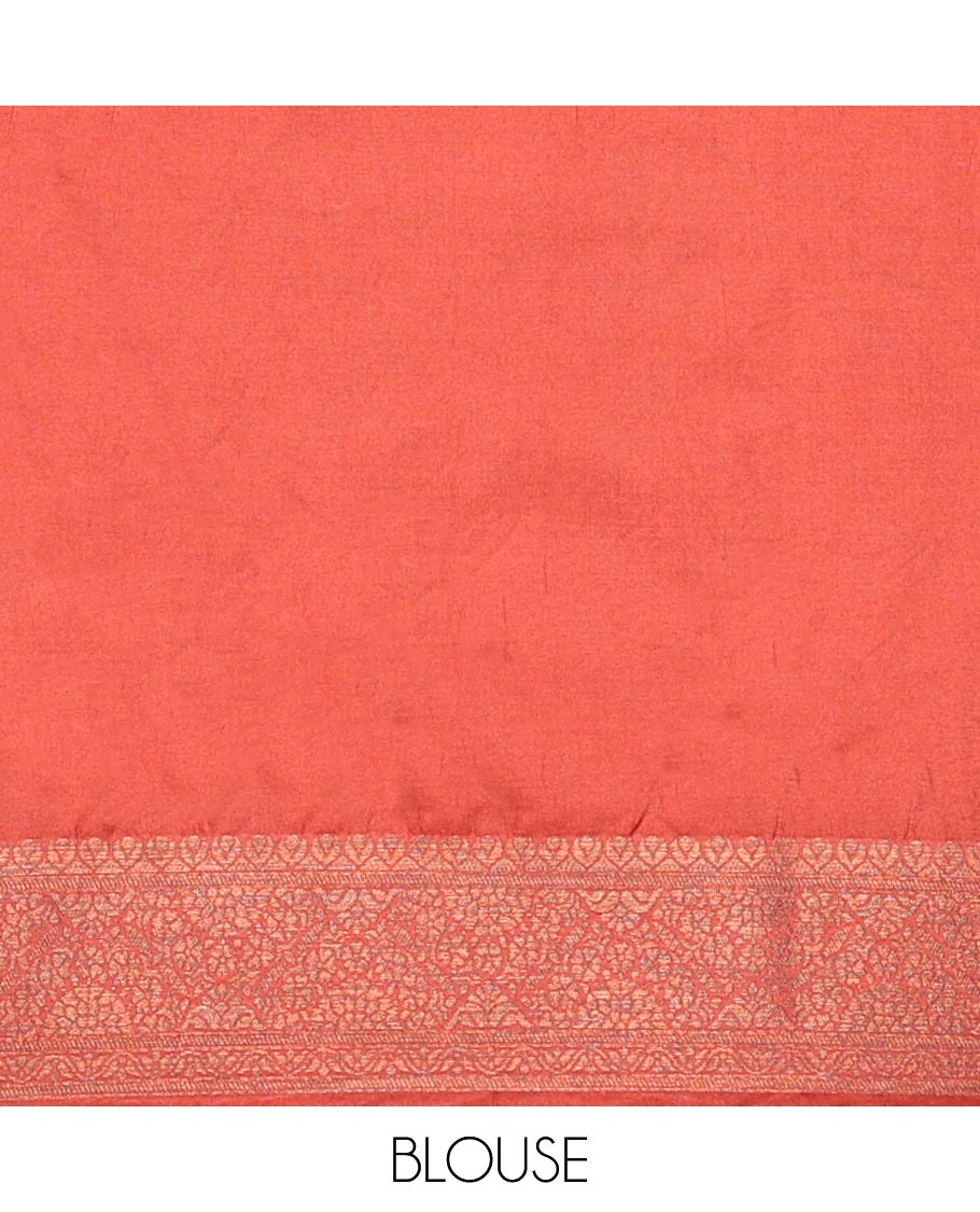 Grey motifs semi- banaras tussar saree with self floral design border & intricate zari design pallu