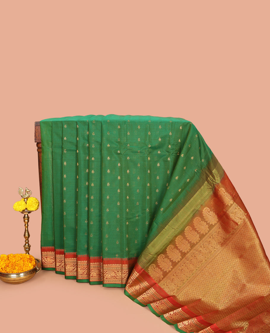 Green Gadwal Silk Mix Saree
