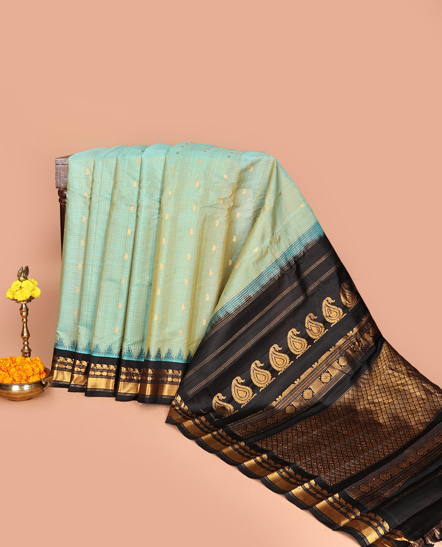 Blue Gadwal Silk Saree