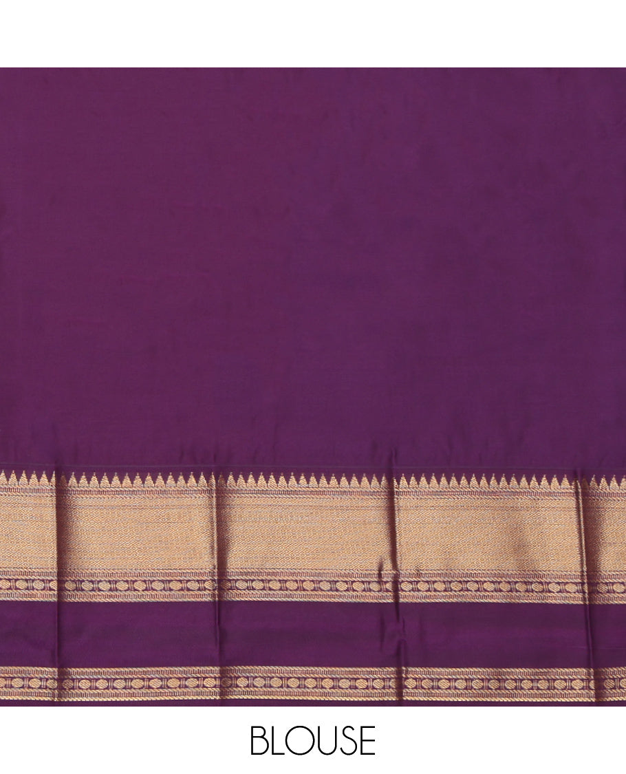 Green Contrast Rettai Pettu Border Budget Silk Saree