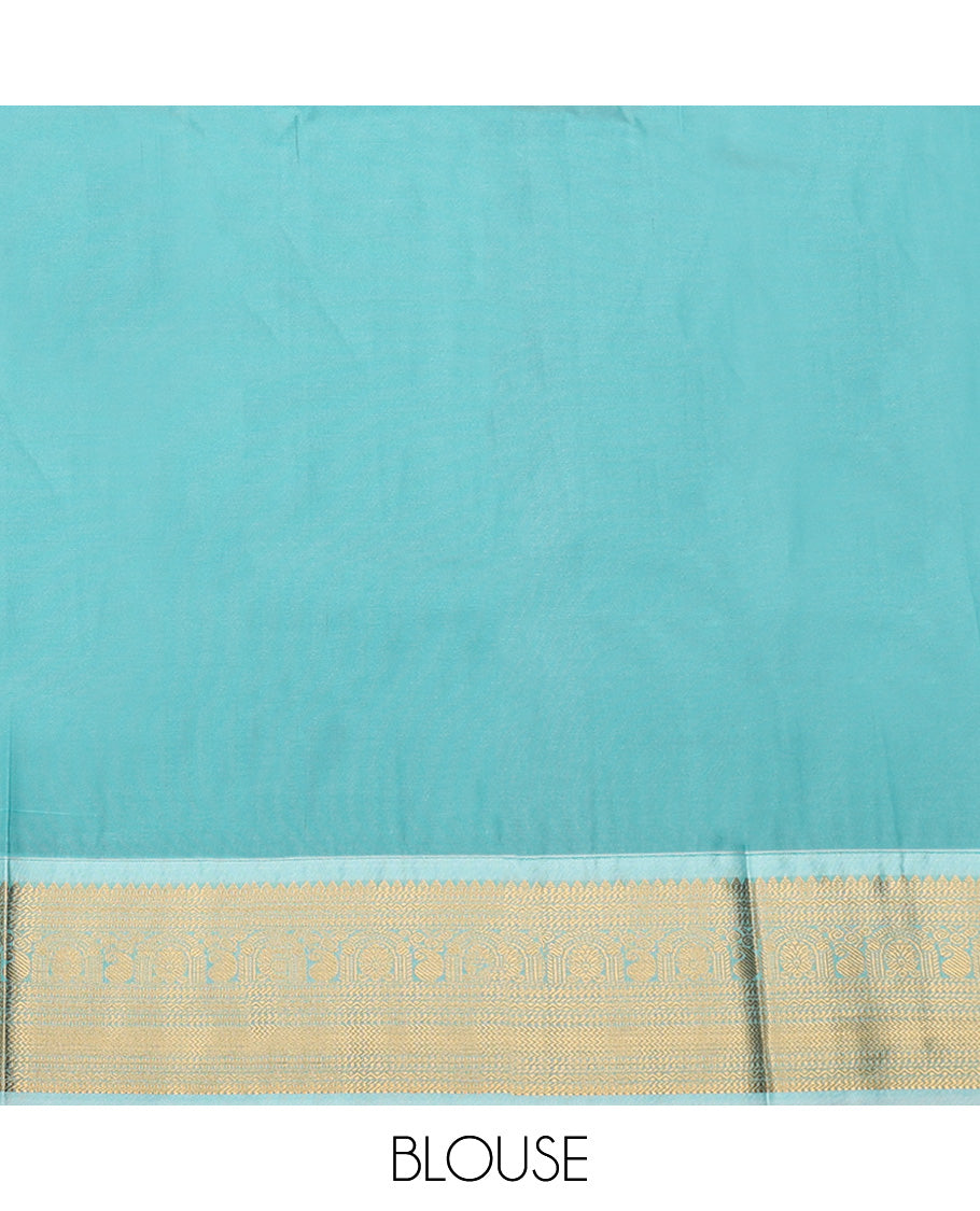 Brown Budget Silk Saree, Detailed with Zari Buttas All Over Its Body, Complemented by a Contrast Traditional Zari Design Border, Grand Jaal Pallu, and Paired with a Contrast Blouse