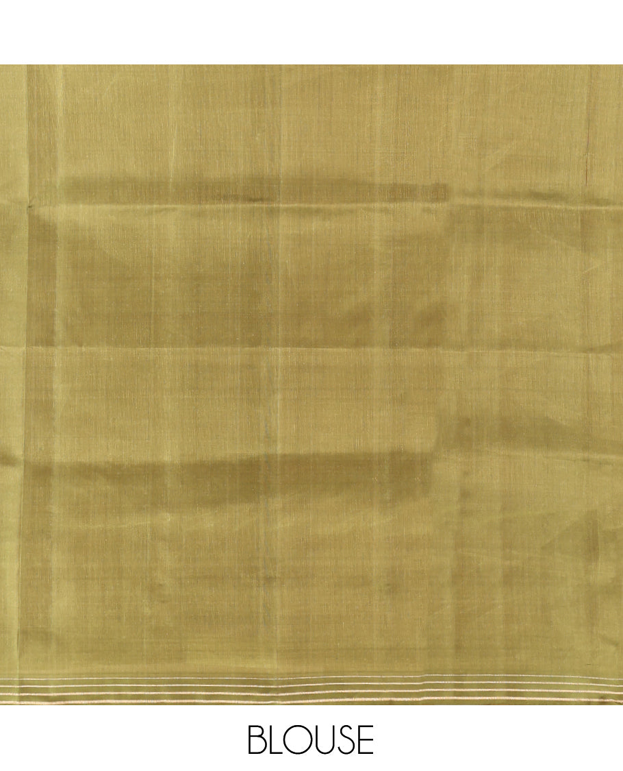 Green Mayuri Soft Silk Saree, Crafted with Floral Deer Buttas, a Subtle Border, Intricately Designed Pallu and a Matching Blouse