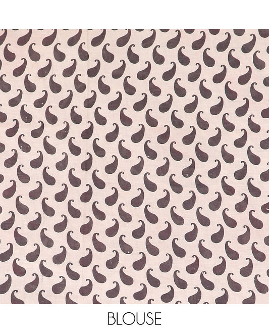 Maroon ancient human motifs machine-printed Kalamkari cotton saree, floral creeper border, and pallu of kalamkari peacocks