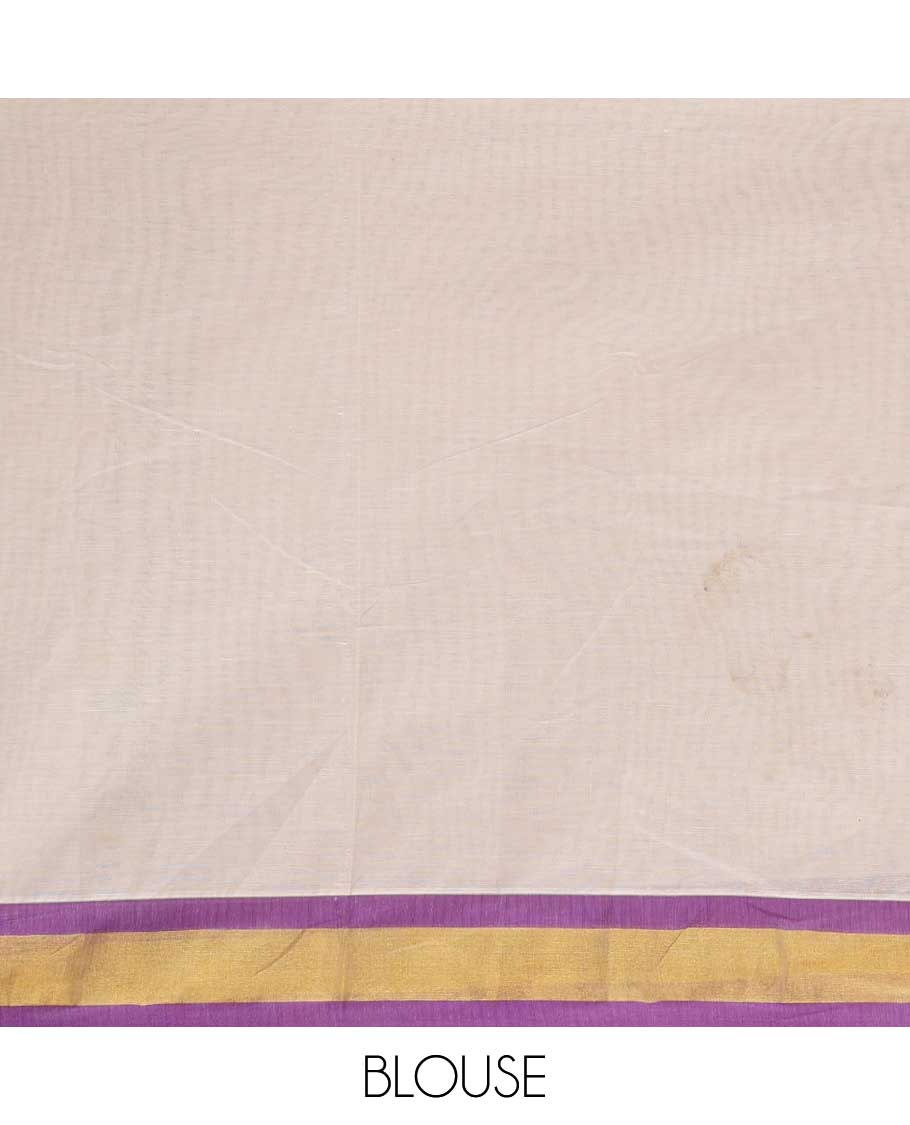 Yellow kalamkari floral vine & elephant printed chirala cotton saree, contrast zari border & pallu of floral, peacock, pichwai cow & lord figurines