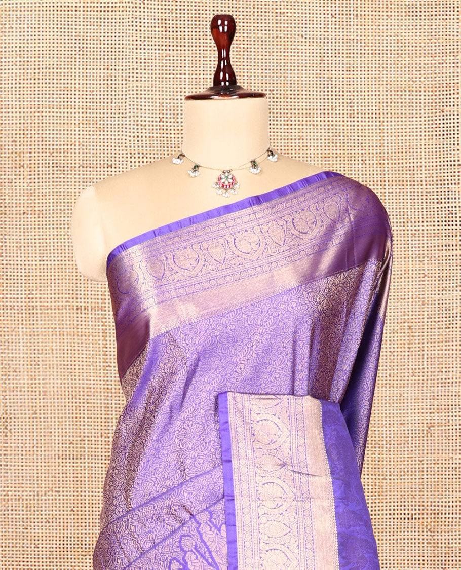 Violet jacquard Saree