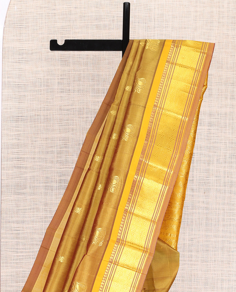 Mustard Woven Kanchipuram Silk Saree
