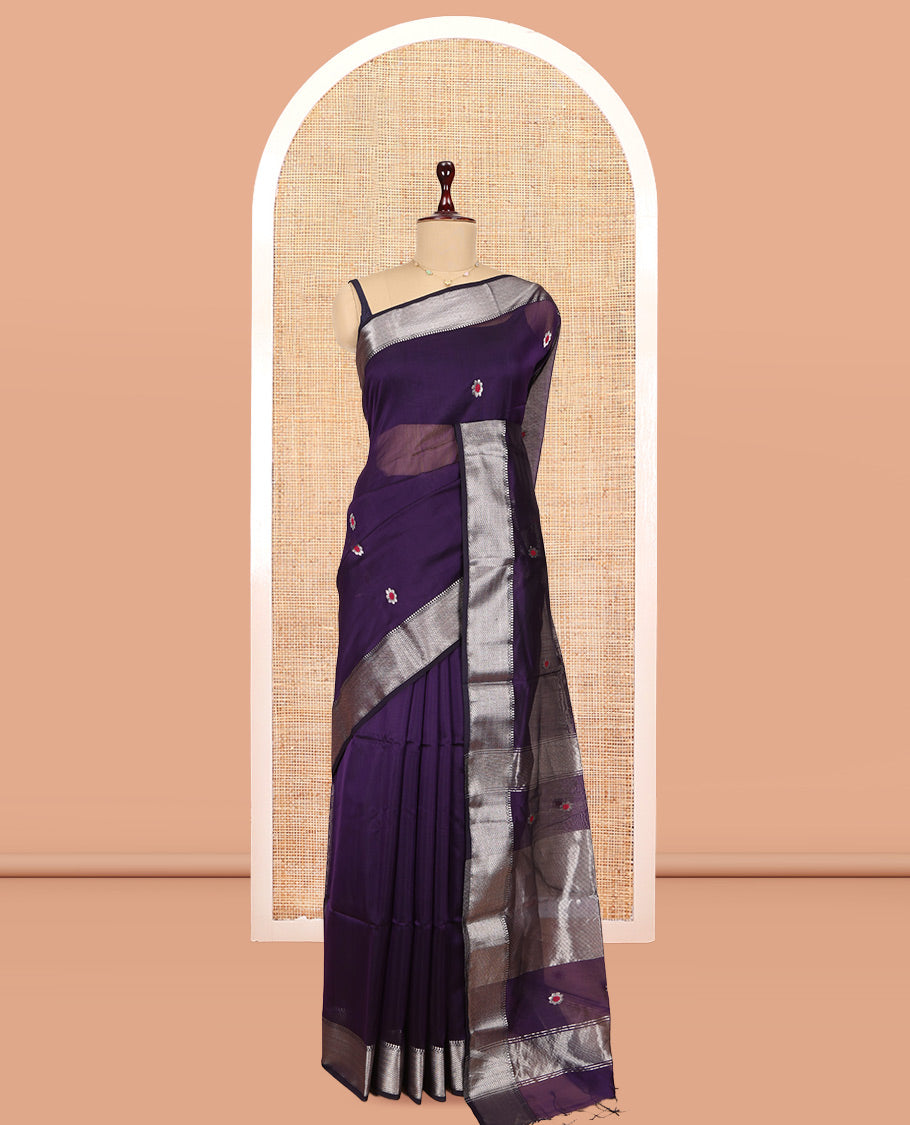 Violet Maheshwari Cotton Saree