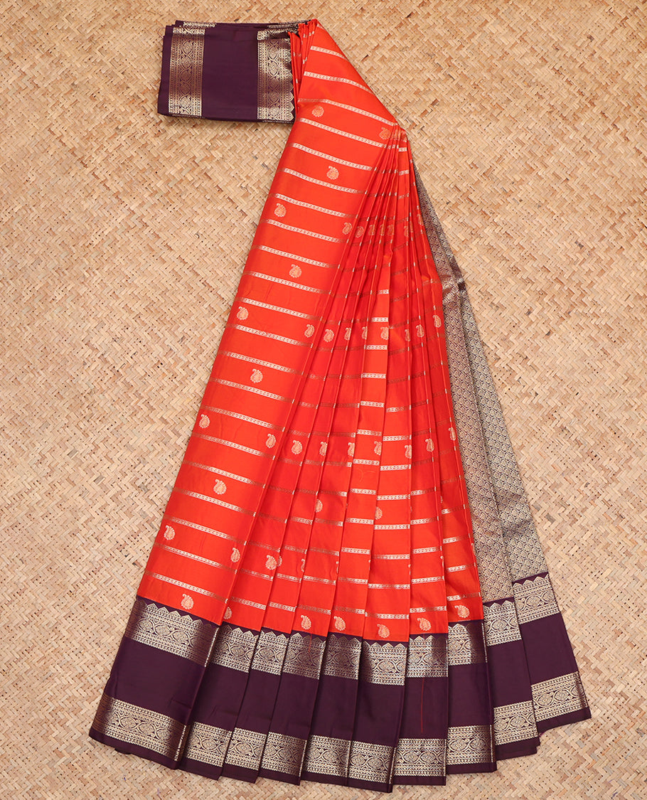 Orange Budget Silk Saree