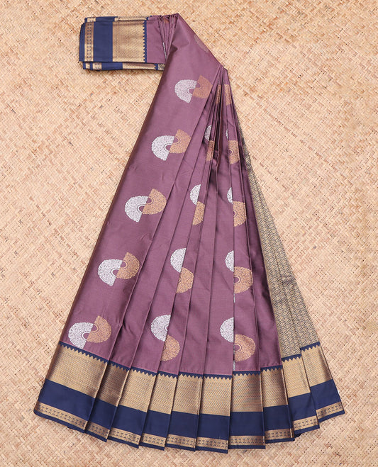 Brown Zari Butta Budget Silk Saree