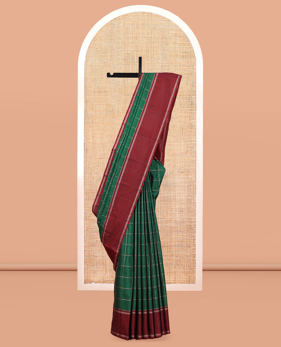 Green Checks Mayuri Soft Silk Saree