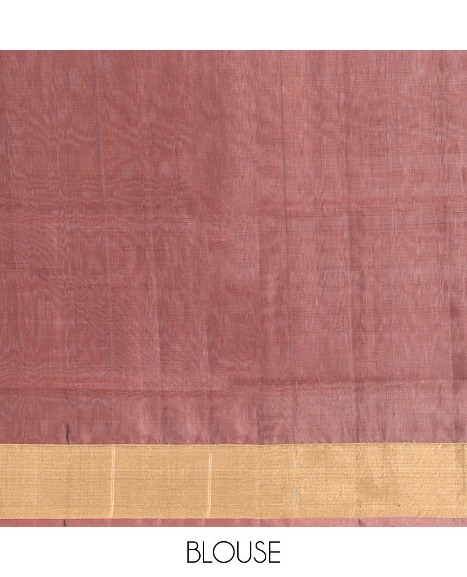 Brown Mayuri Lite Silk Mix Saree