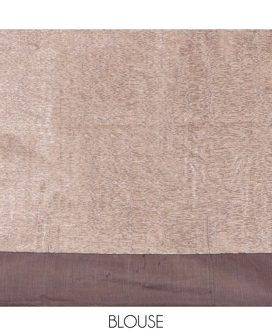 Gleaming yellow zari buttas semi-silk cotton saree, contrast zari woven border, and contrast intricate pallu