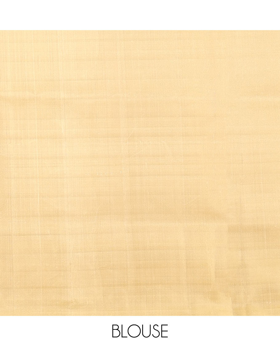 Borderless red tree buttas soft silk saree, contrast intricately designed pallu